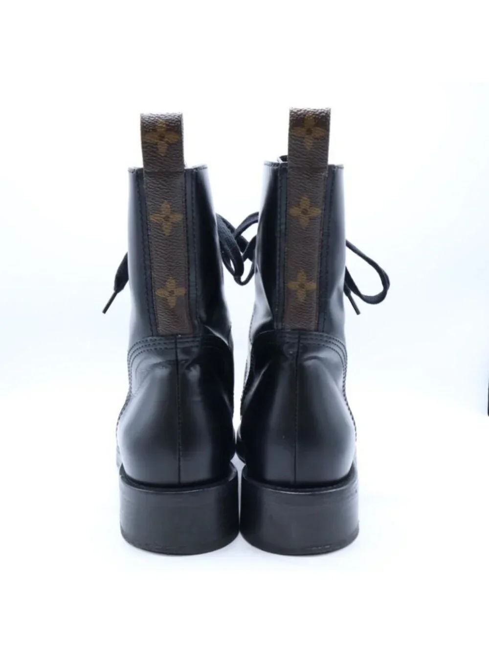Louis Vuitton Metropolis Line Monogram Leather Ankle Lace Up Short Boots 36 - Picture 3 of 10